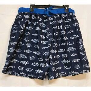 Vintage Castaway Nantucket Swim Trunks Mens XL 40-42 Fish PrintBeach Yacht Club